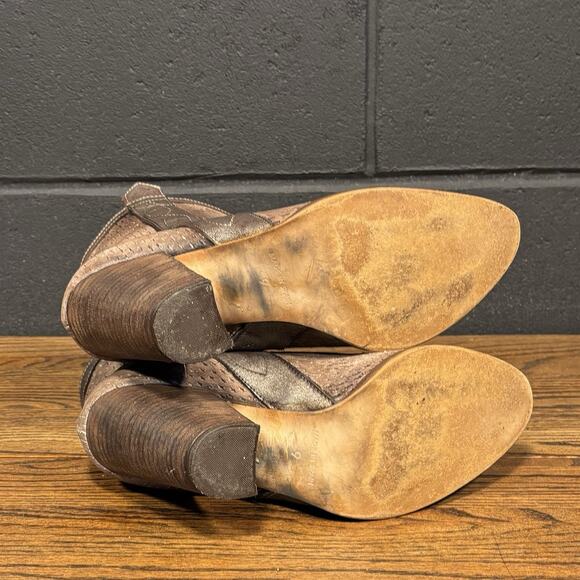 Naughty Monkey Distressed Brown Leather Western Ankle Boots Booties Women’s 9 - Picture 8 of 8